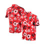 Men's Wes Willy Scarlet Ohio State Buckeyes Floral Button-Up Shirt