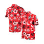 Men's Wes Willy Scarlet Ohio State Buckeyes Floral Button-Up Shirt