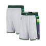 Men's White and Green Milwaukee Bucks 2021/22 City Edition Swingman Shorts