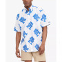 Men's Relaxed Fit Monogram Print Short Sleeve Button Front Shirt