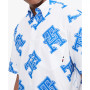 Men's Relaxed Fit Monogram Print Short Sleeve Button Front Shirt