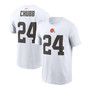 Men's Nick Chubb White Cleveland Browns Player Name and Number T-shirt