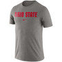 Men's Heather Gray Ohio State Buckeyes Essential Wordmark T-shirt