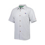 Men's Gray New England Patriots Coconut Point Frondly Fan Camp IslandZone Button-Up Shirt