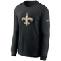 Men's Black New Orleans Saints Primary Logo Long Sleeve T-shirt