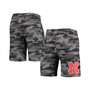 Men's Charcoal, Gray Nebraska Huskers Camo Backup Terry Jam Lounge Shorts