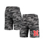 Men's Charcoal, Gray Nebraska Huskers Camo Backup Terry Jam Lounge Shorts