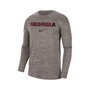 Men's Heather Gray Georgia Bulldogs Team Velocity Performance Long Sleeve T-shirt