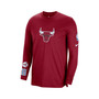 Men's Red Chicago Bulls 2022/23 City Edition Pregame Warmup Long Sleeve Shooting Shirt