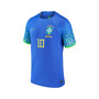 Men's Neymar Jr. Blue Brazil National Team 2022/23 Away Breathe Stadium Replica Player Jersey