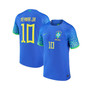 Men's Neymar Jr. Blue Brazil National Team 2022/23 Away Breathe Stadium Replica Player Jersey