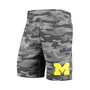 Men's Charcoal and Gray Michigan Wolverines Camo Backup Terry Jam Lounge Shorts
