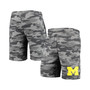 Men's Charcoal and Gray Michigan Wolverines Camo Backup Terry Jam Lounge Shorts