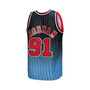Men's Dennis Rodman Black, Light Blue Chicago Bulls 1995/96 Hardwood Classics Fadeaway Swingman Player Jersey