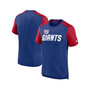 Men's Heathered Royal, Heathered Red New York Giants Color Block Team Name T-shirt