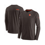 Men's Brown Cleveland Browns 2022 Sideline Coach Chevron Lock Up Performance Long Sleeve V-Neck T-shirt