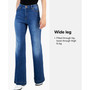 Juniors' High Waisted Distressed Wide-Leg Jeans