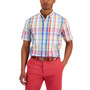 Men's Espuma Regular-Fit Plaid Button-Down Poplin Shirt, Created for Macy's