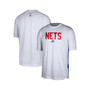 Men's White Brooklyn Nets Hardwood Classics Pregame Warmup Shooting Performance T-shirt