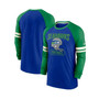 Men's Royal and Kelly Green Seattle Seahawks Throwback Raglan Long Sleeve T-shirt