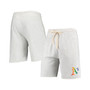 Men's Oatmeal Oakland Athletics Mainstream Logo Terry Tri-Blend Shorts