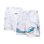 Men's White Miami Dolphins Allover Marble Print Shorts