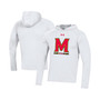 Men's White Maryland Terrapins School Logo Raglan Long Sleeve Hoodie Performance T-shirt