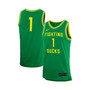 Men's #1 Green Oregon Ducks Replica Team Basketball Jersey