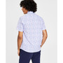 Men's Slim-Fit Performance Stretch Floral Print Short-Sleeve Button-Down Shirt