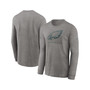 Men's Heather Gray Philadelphia Eagles Sideline Performance Long Sleeve T-shirt