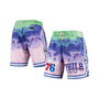 Men's Pink Philadelphia 76ers Multicolor Dip-Dye Shorts