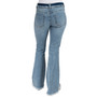 Juniors' High-Rise Double-Button Frayed-Hem Flare Jeans