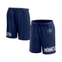Men's Branded Navy Minnesota Timberwolves Free Throw Mesh Shorts