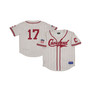 Men's #17 Cream Pittsburgh Crawfords Mesh Button-Down Replica Jersey