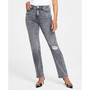 Women's Distressed High-Rise Straight-Leg Jeans, Created for Macy's