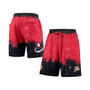 Men's Black, Red Philadelphia 76ers Hardwood Classics Terry Tie-Dye Shorts