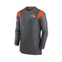 Men's Charcoal Cleveland Browns Sideline Tonal Logo Performance Player Long Sleeve T-shirt