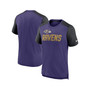 Men's Heathered Purple, Heathered Black Baltimore Ravens Color Block Team Name T-shirt