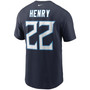 Men's Derrick Henry Navy Tennessee Titans Name and Number T-shirt