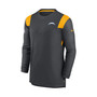 Men's Charcoal Los Angeles Chargers Sideline Tonal Logo Performance Player Long Sleeve T-shirt