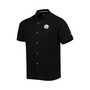 Men's Black Pittsburgh Steelers Top of Your Game Camp Button-Up Shirt