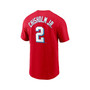Men's Jazz Chisholm Red Miami Marlins City Connect Name and Number T-shirt
