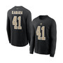 Men's Alvin Kamara Black New Orleans Saints Player Name and Number Long Sleeve T-shirt