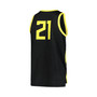 Men's #21 Black Oregon Ducks Team Replica Basketball Jersey