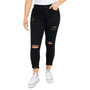 Juniors' Mid-Rise Curvy Distress Crop Jeans