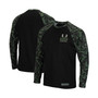 Men's Black Miami Hurricanes OHT Military-Inspired Appreciation Camo Raglan Long Sleeve T-shirt
