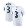 Men's Russell Wilson White Seattle Seahawks Name and Number T-shirt