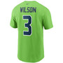Men's Russell Wilson Neon Green Seattle Seahawks Name and Number T-shirt