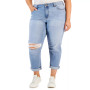 Trendy Plus Size Cuffed Girlfriend Jeans