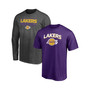 Men's Branded Purple, Heather Charcoal Los Angeles Lakers T-shirt Combo Set